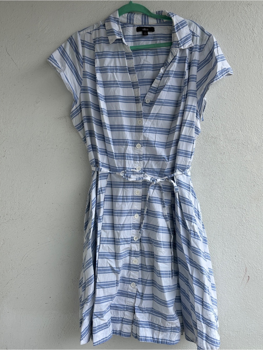 ellos Blue and White Striped Shirt